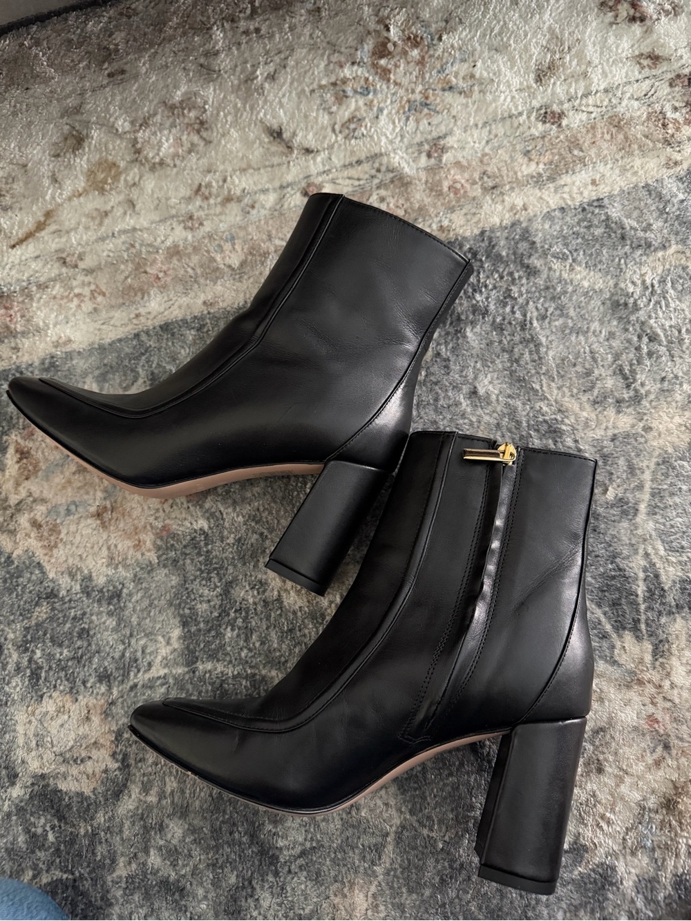J CREW • leather apron square toe heeled boots - Picture 4 of 8